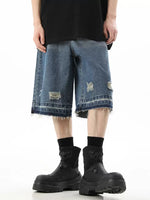 Deep Blue - Oversized Denim Shorts