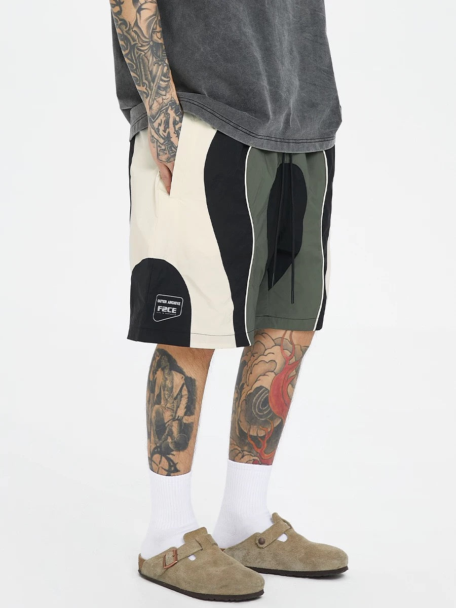 Nylon Multi Pattern Cargo Shorts