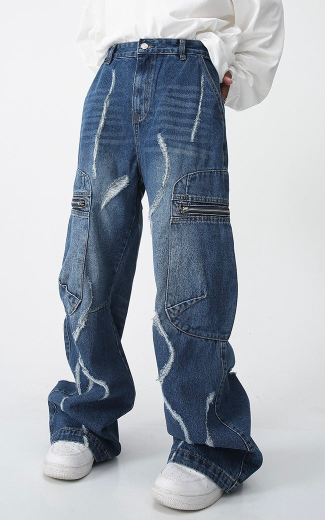 Big Pocket - Dark Denim Baggy Jeans