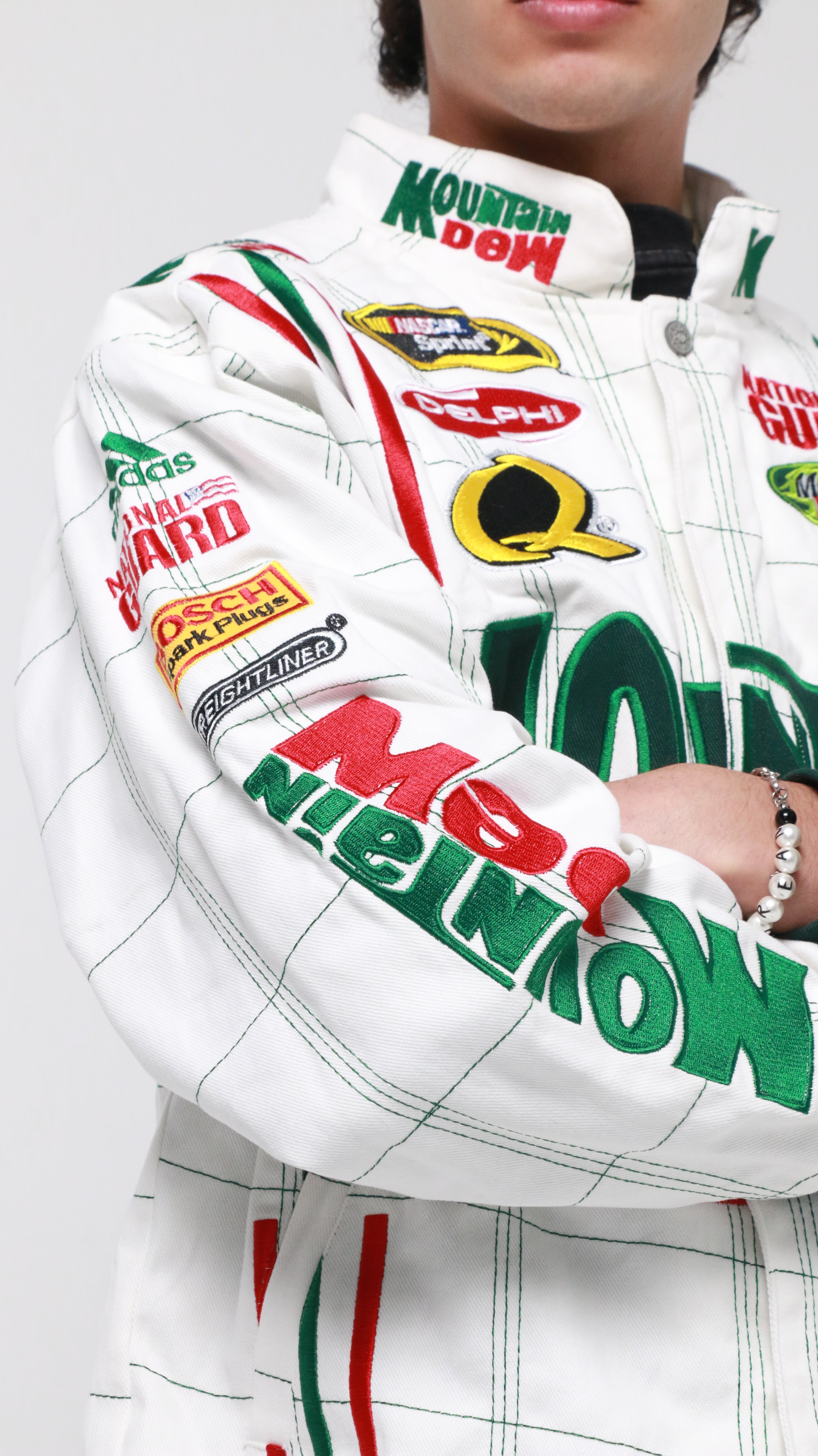 MOUNTAIN DEW - WHITE - Vintage (Dale Earnhardt) Nascar Jacket