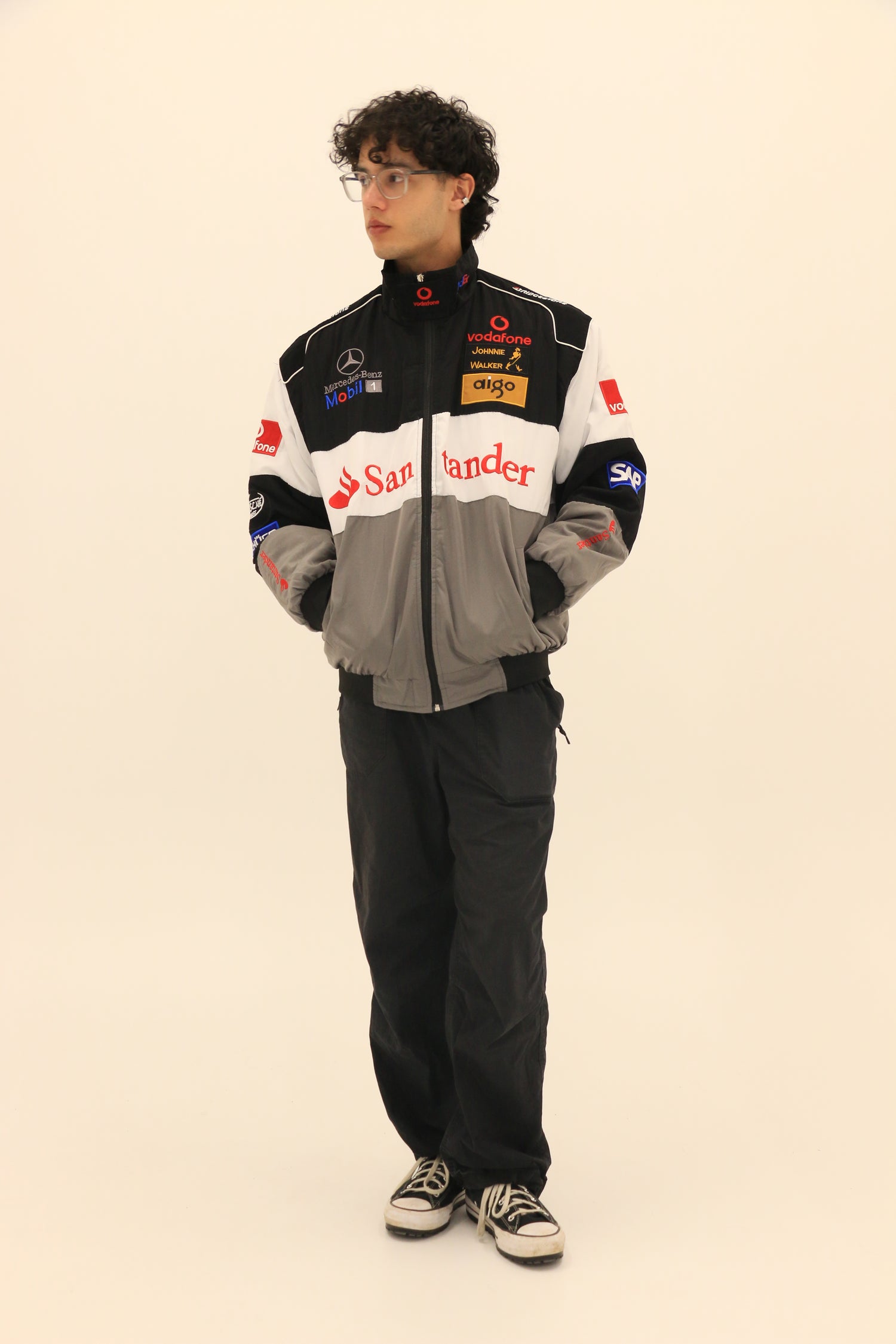 Mclaren/Mercedes - Grey - Vintage Racing Bomber Jacket