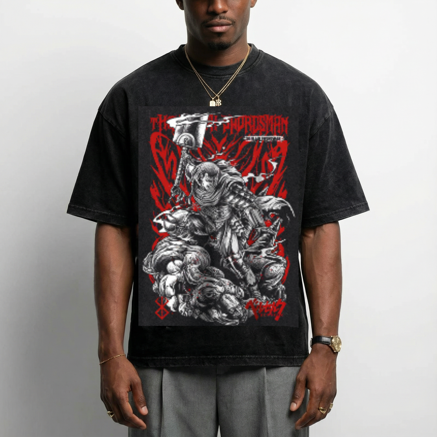 Berserk Swordsman - Vintage Style T-Shirt