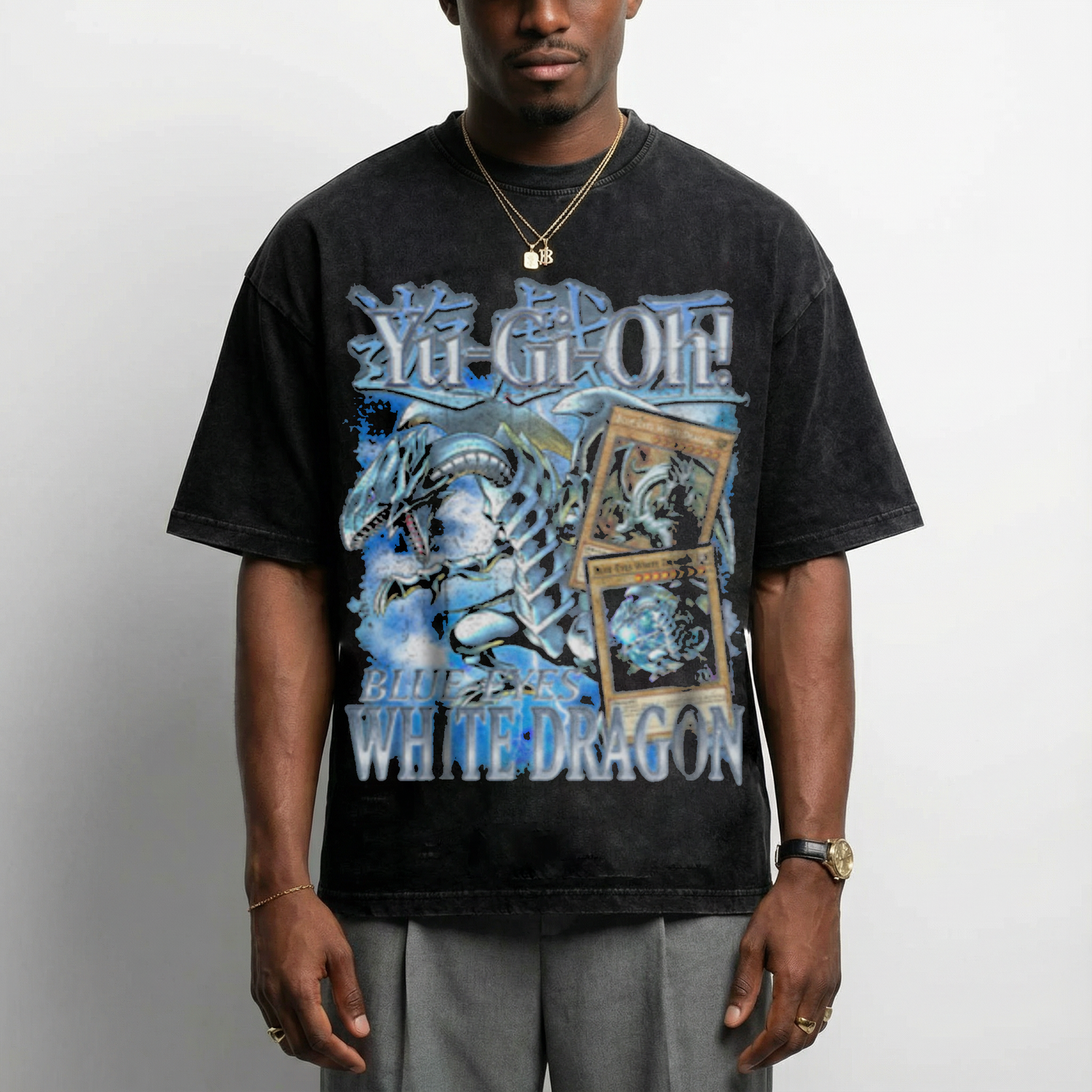 Blue Eyes White Dragon - Vintage Style T-Shirt