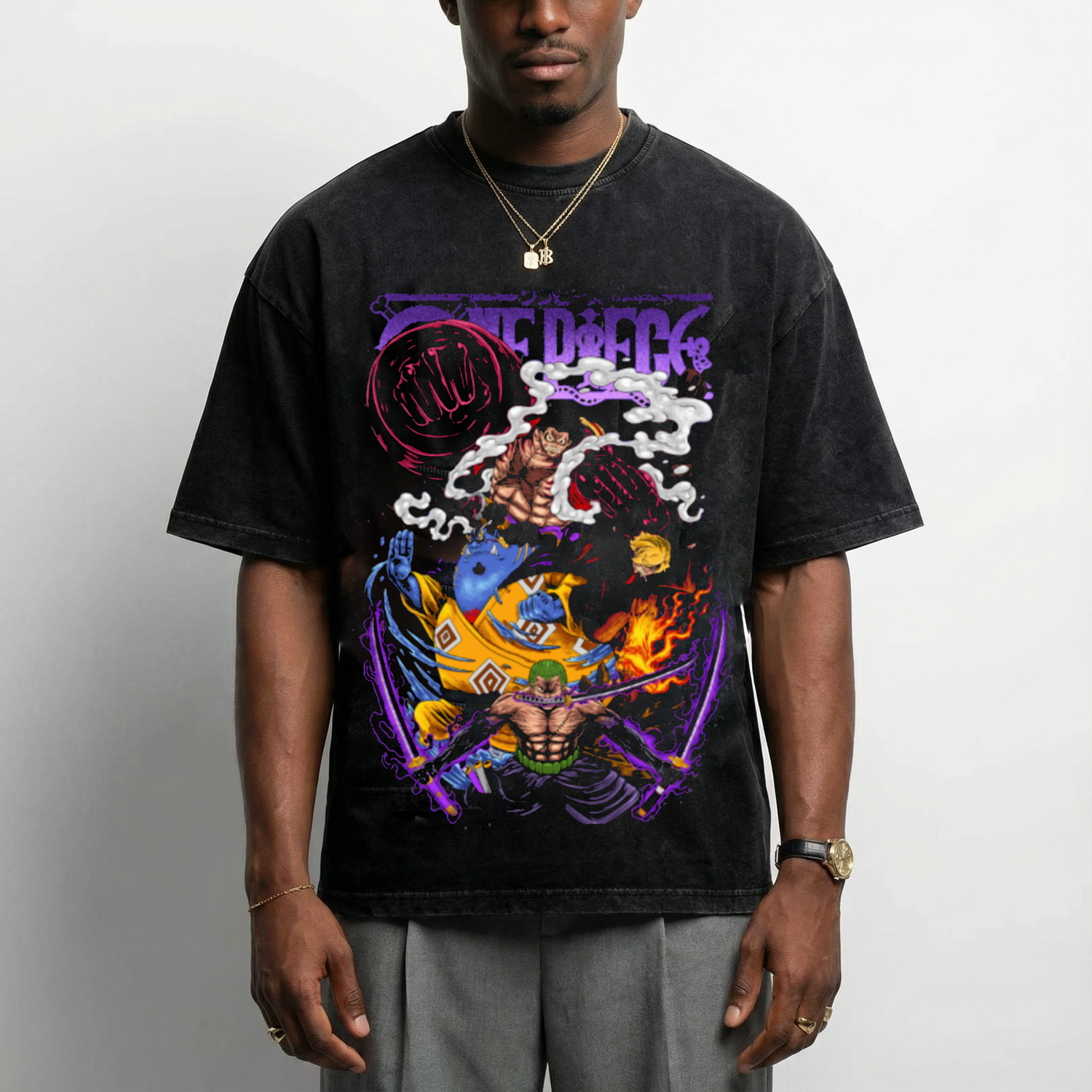 Luffy x Sanji x Zoro x Jinbe - Vintage Style T-Shirt